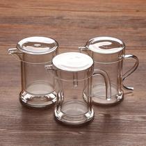 2024 heat-resistant glass tea set tea set double-layer tea cup flower tea cup green filter teapot Snow Ju