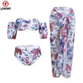 Женская плавках lanswe vintage print split bikini swimwear women set straple OTHER
