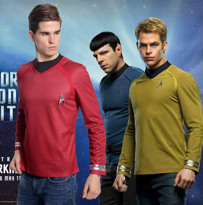 Косплей одежды Star Trek в темном СтарТрек капитан Кок косплей футболка-т-шорт