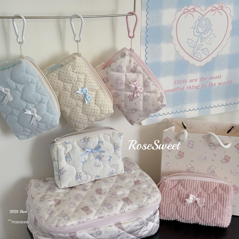 Rosesweet * Original Quilted Storage Bag/Ccd Bag/Lipstick Bag/Mini Portable/Coin Purse Rosesweet * Original Quilted Storage Bag/Ccd Bag/Lipstick Bag/Mini Portable/Coin Purse