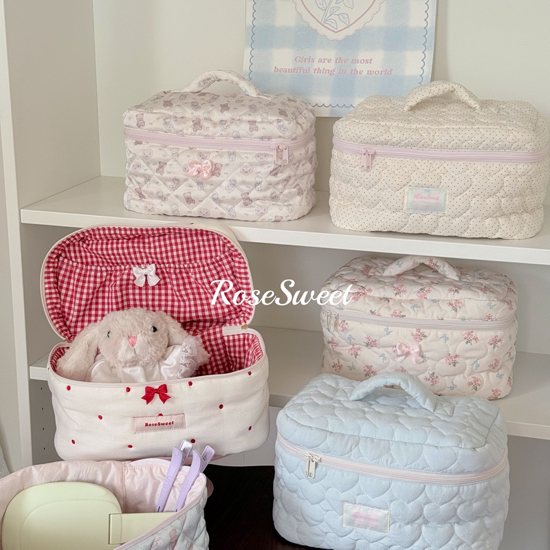 Rosesweet* Original Handmade Heart Quilted Cute Cosmetic Bag/Underwear Storage/Large Capacity Travel Bag Rosesweet* Original Handmade Heart Quilted Cute Cosmetic Bag/Underwear Storage/Large Capacity Travel Bag