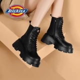 Dickies Martens, высокие флисовые зимние короткие сапоги для черной кожи на платформе, ботинки, 2024 года