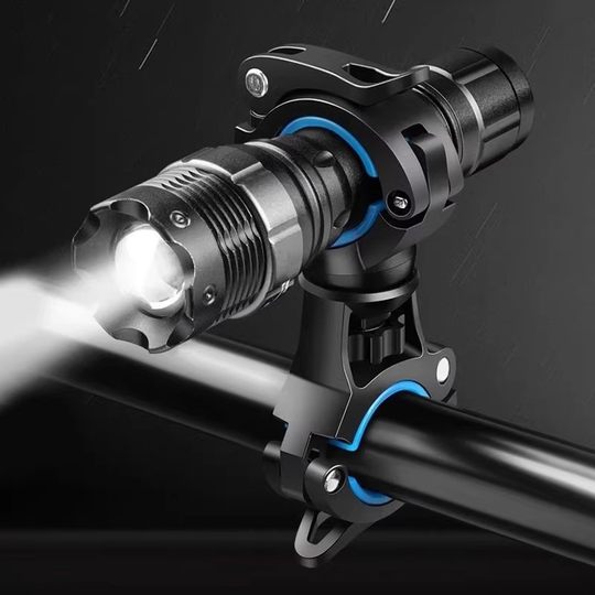 手电筒支架自行车灯夹手电筒支架前灯架360度万向球旋转夹灯座