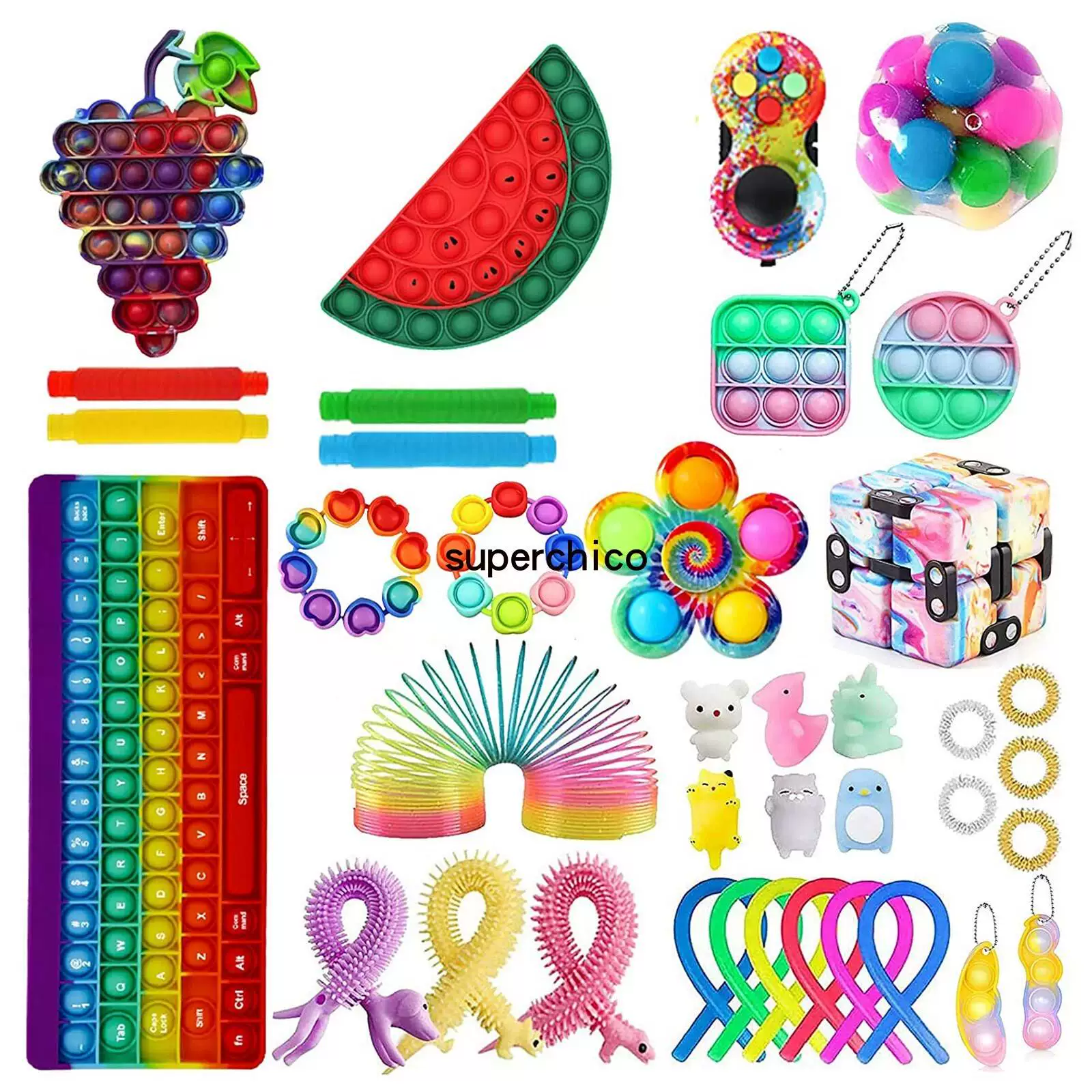 [Набор игрушек-кукол Fidget poppet poke bue Toys suit bue pop it]
