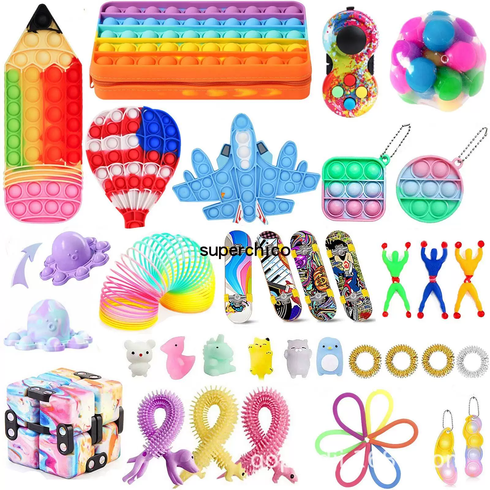 [Набор игрушек-кукол Fidget poppet poke bue Toys suit bue pop it]