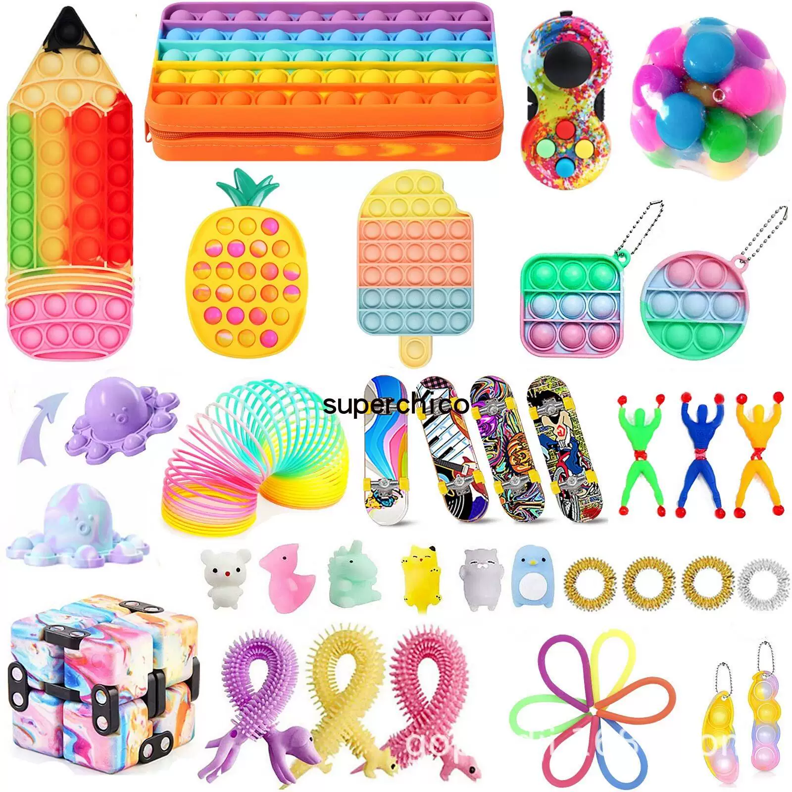 [Набор игрушек-кукол Fidget poppet poke bue Toys suit bue pop it]