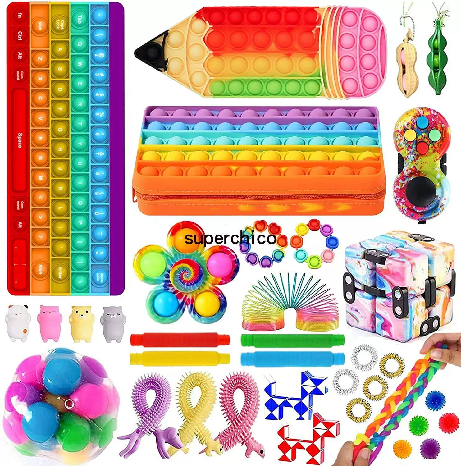 [Набор игрушек-кукол Fidget poppet poke bue Toys suit bue pop it]