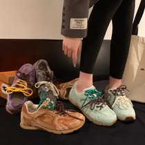 Genuine leather moral training shoes for women 224 spring new retro fashion casual shoes thick sole lightweight single shoes flat sneakers