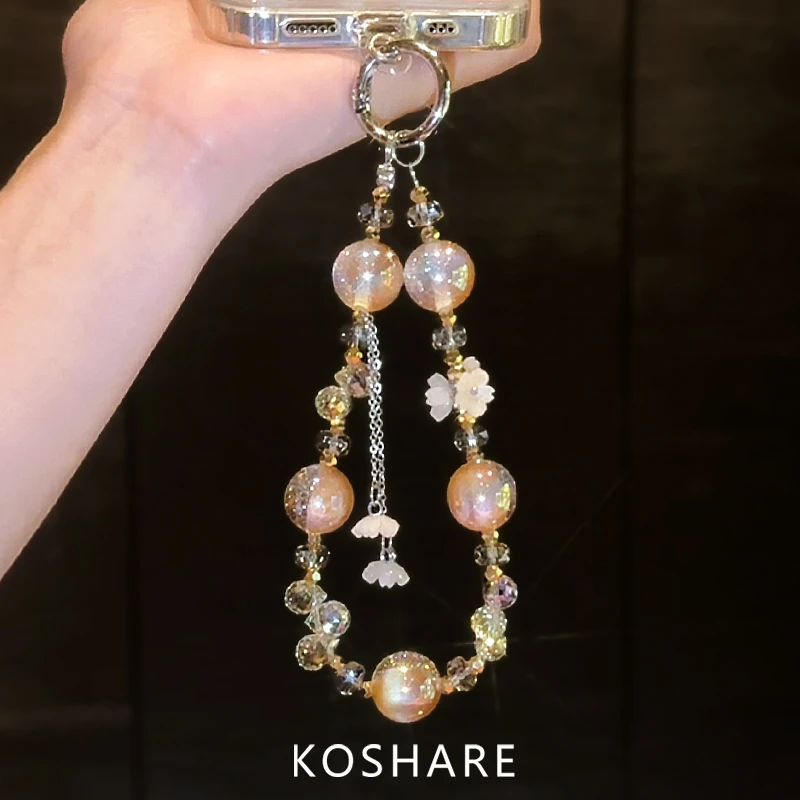 [Starry Galaxy]Light Luxury Niche Exquisite High-End Crossbody Wrist Phone Chain Lanyard with Sparkling Diamond Decoration, Fashionable and Trendy Anti-Drop Bracelet Wristband Neck Chain Long Chain Women's Gift