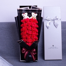 99 roses bouquet Chinese Valentines Day gift for wife and girlfriend soap bouquet for marriage proposal and birthday gift