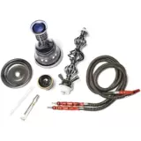 Аравийская вода табачная барная решетка Полный комплект кастрюли KTV Mid -Tube Double -Tube Shisha Glass Set Set крючок/ах все используют трубку