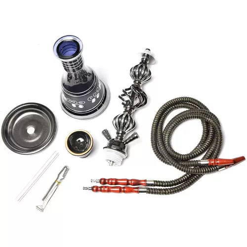 Аравийская вода табачная барная решетка Полный комплект кастрюли KTV Mid -Tube Double -Tube Shisha Glass Set Set крючок/ах все используют трубку