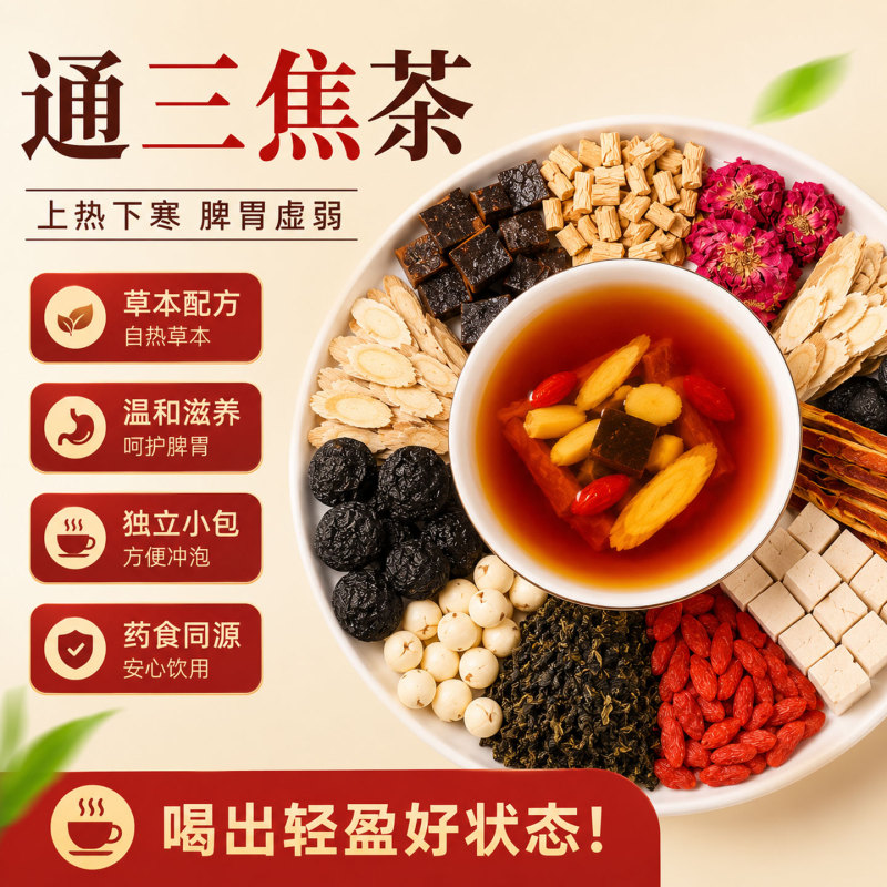 [Official Genuine Product] Sanjiao Changshu Tea - Clears Heat, Relieves Cold, Unclogs the Middle Digestive Tract, Improves Digestive Health, and Regulates the Spleen and Stomach