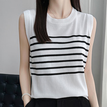 Large size fat mm belly-covering mid-length black camisole womens inner wear summer 2024 new sleeveless top wear