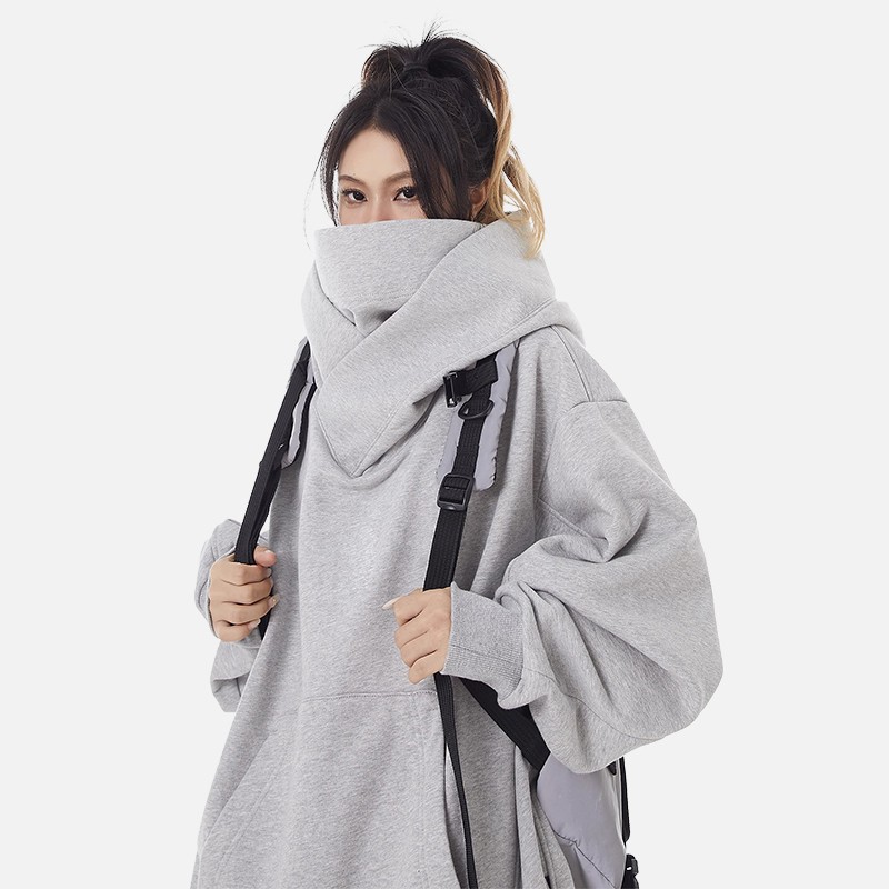 Wassup共同ブランドのソーシャルテラーセーターハイカラーフード付き春と秋アメリカントレンディな機能的なスタイルの男性と女性のニッチなデザインルーズ