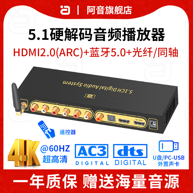 hifi fever decoder dubi panorama sound 5 1 channel dts audio DAC Bluetooth 5 0 digital U disc play-Taobao