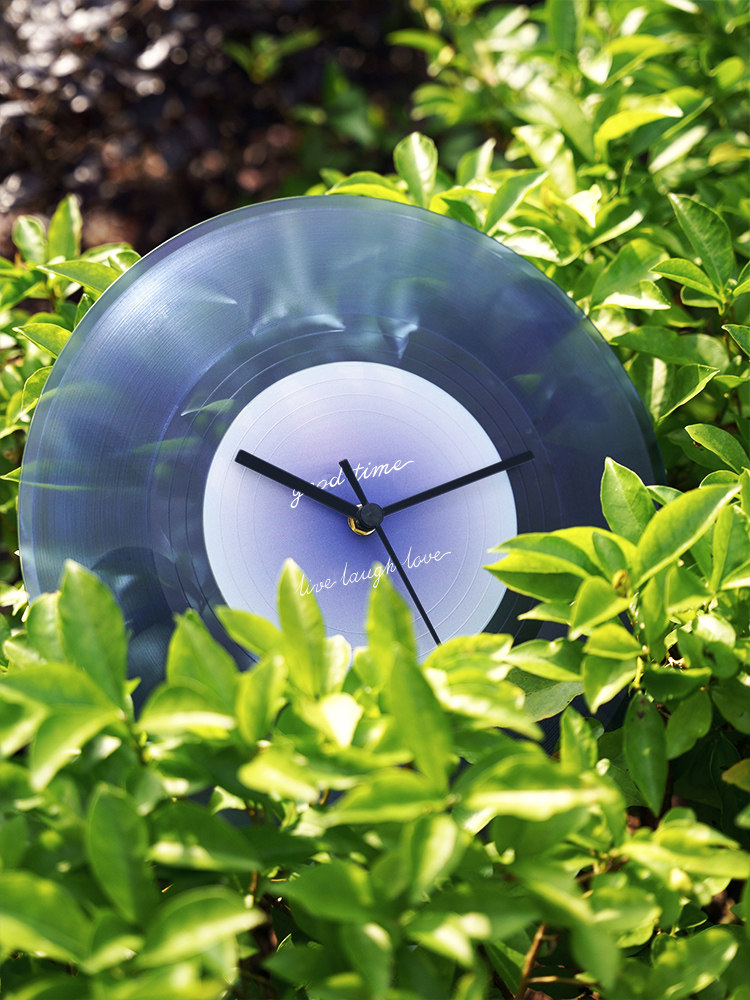 Hicat Sunset Gradient Real Record Wall Clock ins Creative Home Decor Stylish High-Value Gift Silent Clock