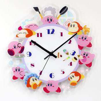 Star Kirby Wall Clock Cartoon Animation Creative Modern Wall Hanging Acrylic