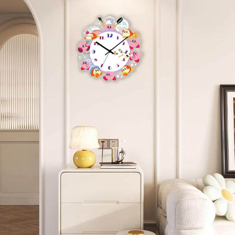 Star Kirby Wall Clock Cartoon Animation Creative Modern Wall Hanging Acrylic