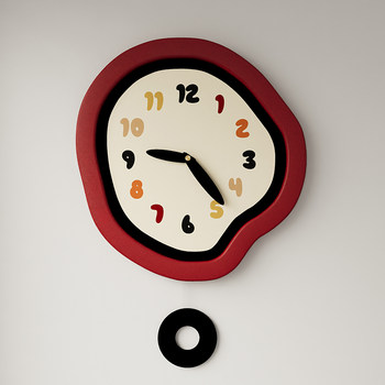 Clocks, Wall Clocks, Living Room Decorative Clocks, Wall-Mounted Clocks, 2024 New Models, Simple Modern Trendy High-End Style, No Drilling Required