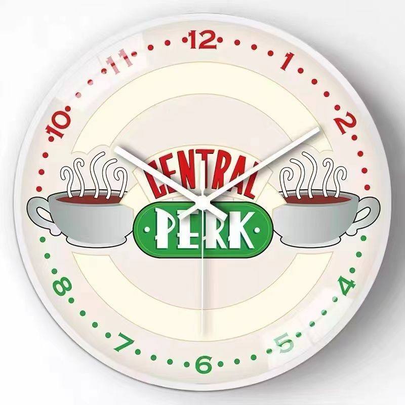 Fashionable and Simple Clock, Friends-Themed Wall Clock, American Tv Series Silent Clock, Glass Clock for Bedroom and Living Room