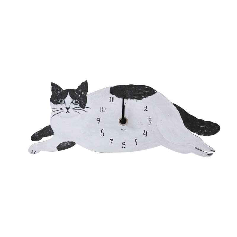 Japanese Unicom Matsuo Meishan Designer Collaboration Cat and Bird Shaped Ornament Wall Clock