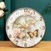 French-Style Butterfly Nordic Clock, High-Value Art Painting, Silent Bedroom and Living Room Creative Home Desk Clock, Quartz Clock