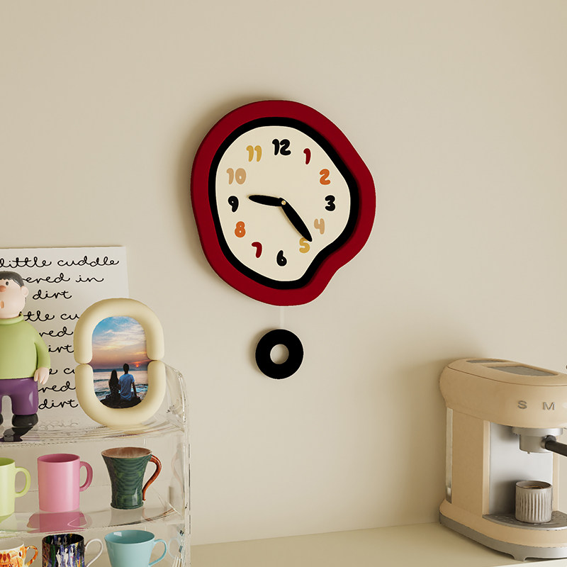 Clocks, Wall Clocks, Living Room Decorative Clocks, Wall-Mounted Clocks, 2024 New Models, Simple Modern Trendy High-End Style, No Drilling Required