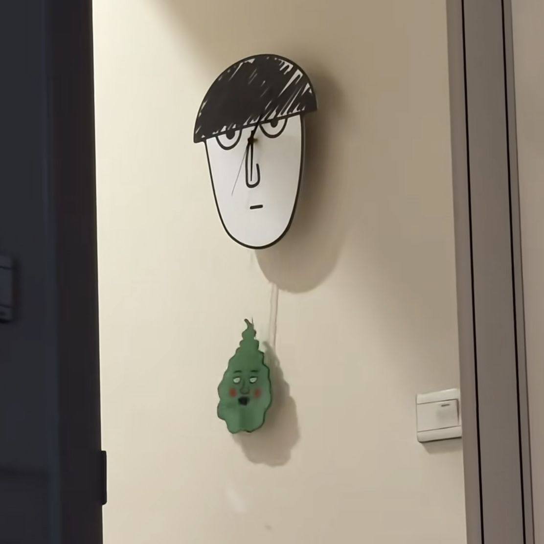 Pot Lid Head Leader Kageyama Masafu Psychic Energy 100% Wall Clock Fan Art Superpower Swinging Personality Creative Clock