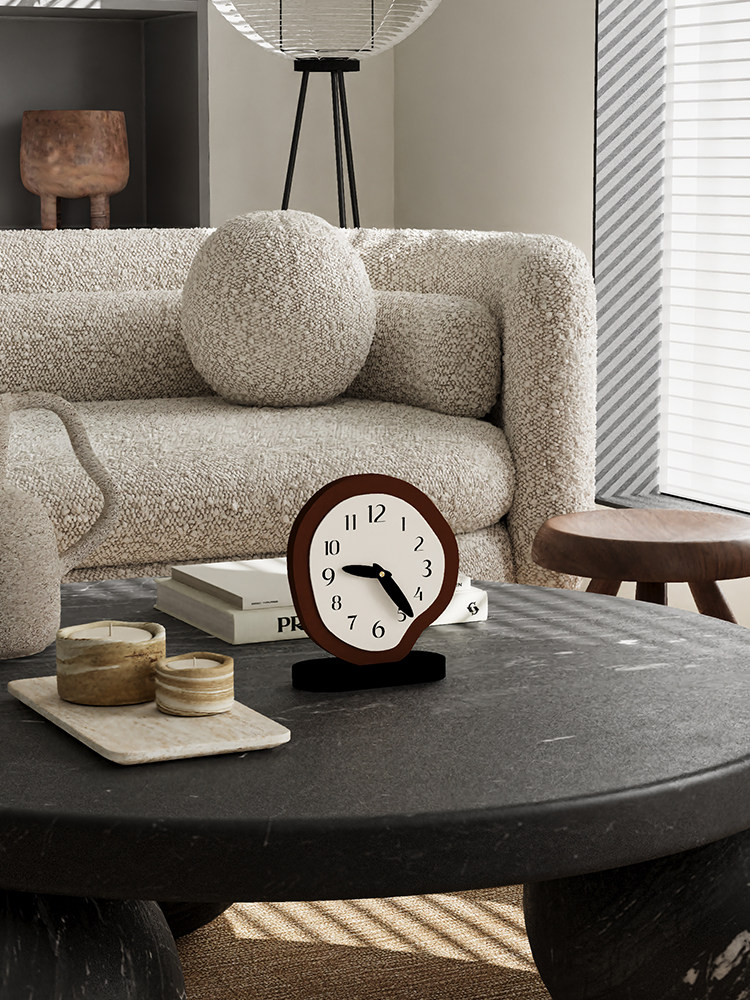 Living Room Table Clock, Creative and Simple, Trendy Desktop Clock, High-Value Art, Bedroom Silent Bedside Clock