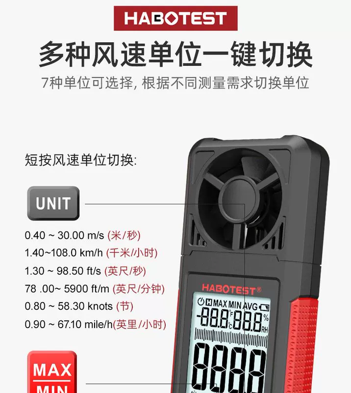 Máy đo gió kỹ thuật số cầm tay có độ chính xác cao đo gió cánh quạt máy đo gió thể tích không khí máy đo lực gió dụng cụ đo