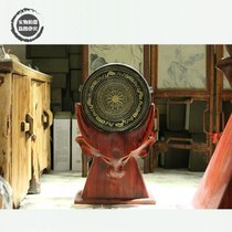 Jinzhuangjin high quality 20cm Guangxi black copper bull head bronze drum ornaments ethnic handicrafts souvenirs