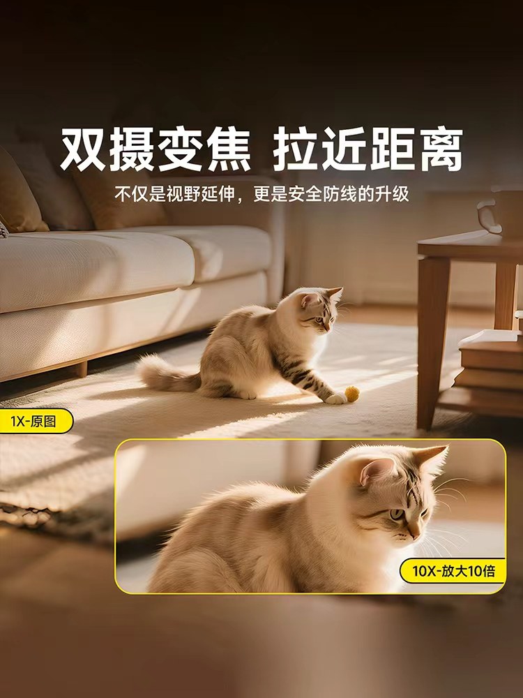 Wireless Surveillance Smart Camera for Home Use, Remote 4K High-Definition 360-Degree No Blind Spots Outdoor and Indoor Caregiver g