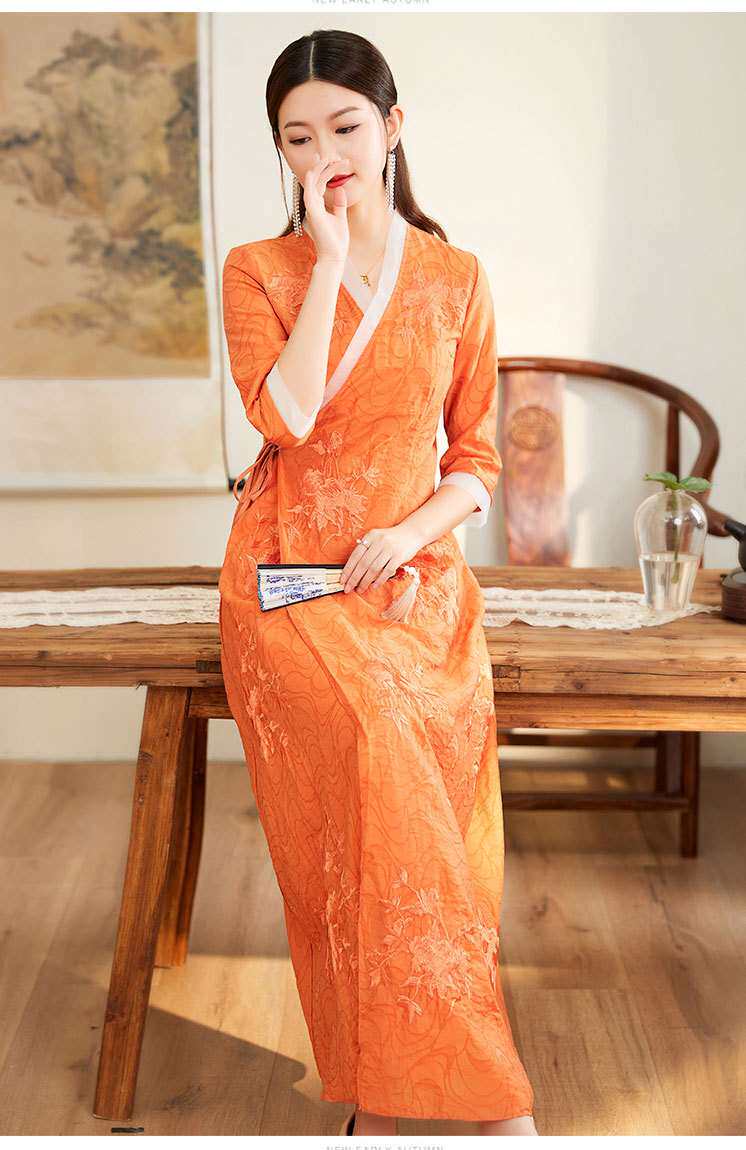 китайский костюм spring and summer women's vintage embroidered hanfu dress sl OTHER
