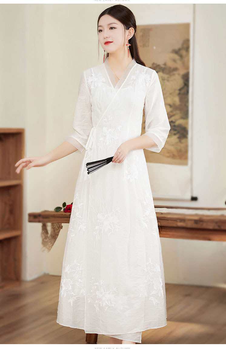 китайский костюм spring and summer women's vintage embroidered hanfu dress sl OTHER