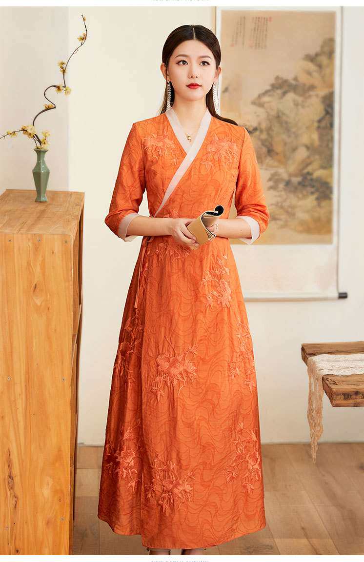 китайский костюм spring and summer women's vintage embroidered hanfu dress sl OTHER