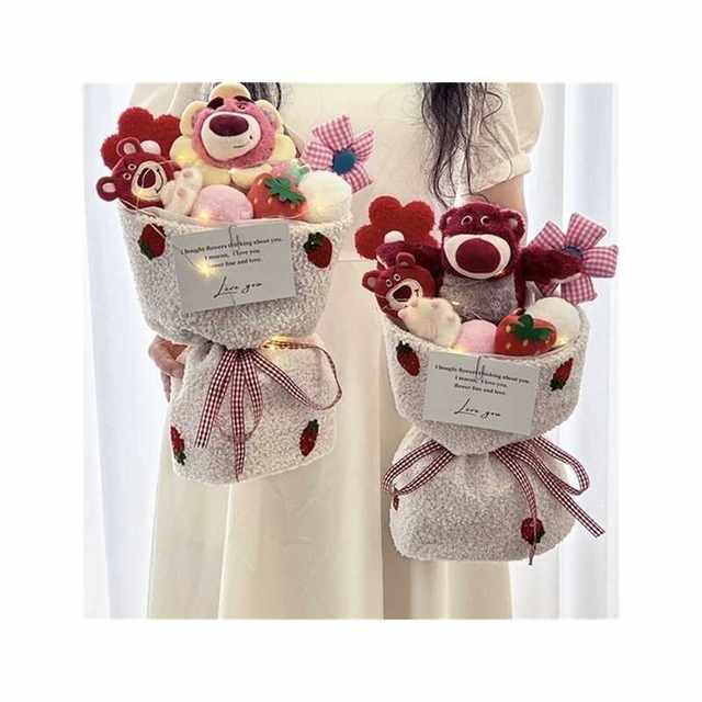 Strawberry Bear Bouquet Doll Plush ຂອງຂວັນວັນເດືອນປີເກີດ Doll ງາມສໍາລັບແຟນແລະຫມູ່ເພື່ອນທີ່ດີທີ່ສຸດສ້າງສັນແລະລະດັບສູງ