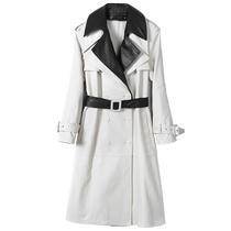 SINBOS genuine leather womens long windbreaker autumn and winter first-layer sheepskin suit collar over-the-knee coat