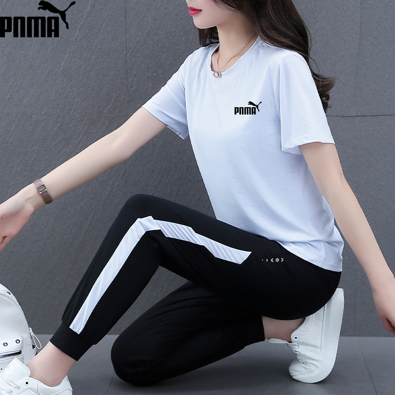 Classic Biobama Ice Silk Casual Suit Women Summer 2023 New Breathable Lady Short Sleeve Sports Two Sets Thin-Taobao