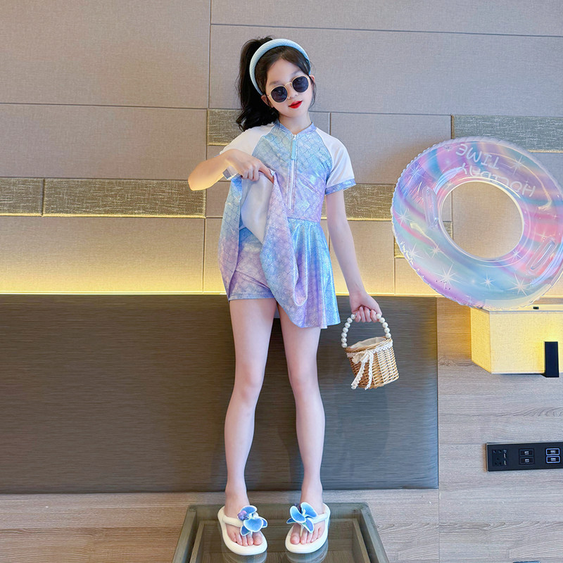 Girls' Gradient One-Piece Swimsuit 2026 Summer Style Kidsren's Mermaid Swimsuit Dopamine Girl Swimsuit Princess Style Girls' Gradient One-Piece Swimsuit 2026 Summer Style Kidsren's Mermaid Swimsuit Dopamine Girl Swimsuit Princess Style