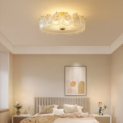 玻璃贝壳风铃全铜吸顶灯 法式轻奢客厅主卧室灯 简约儿童房间灯具