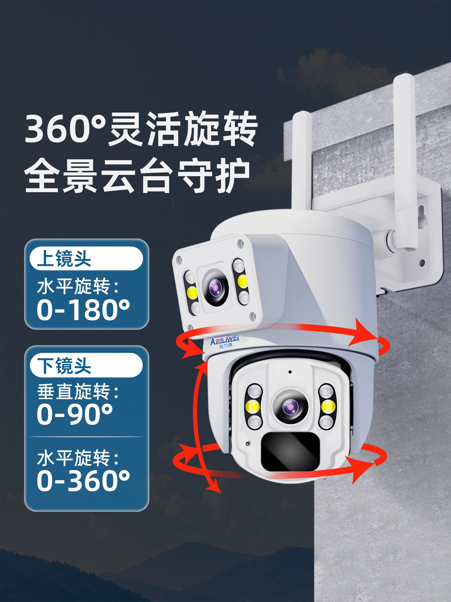 Camera Is Plug-In-Free, No Electricity, No Internet, Home Use, Mobile Phone Remote Access, Outdoor 360-Degree No Blind Spots, 4g Solar Monitoring