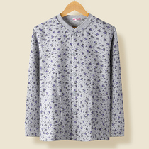 Thermal underwear for the elderly womens single-piece top three-layer quilted thickened mothers pure cotton large size cardigan with placket