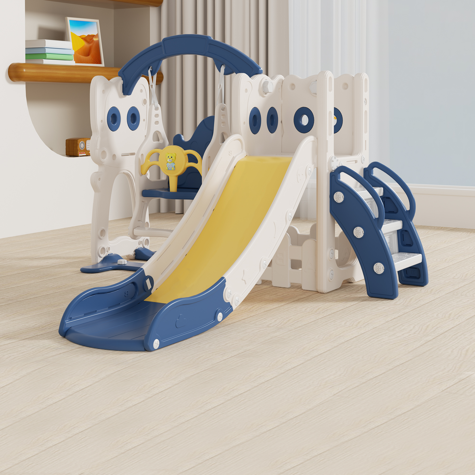 Children Indoor Home Baby Slide Slides Small Swing Two-in-one 2 To 10 Year Olds Family Toy Combo-Taobao