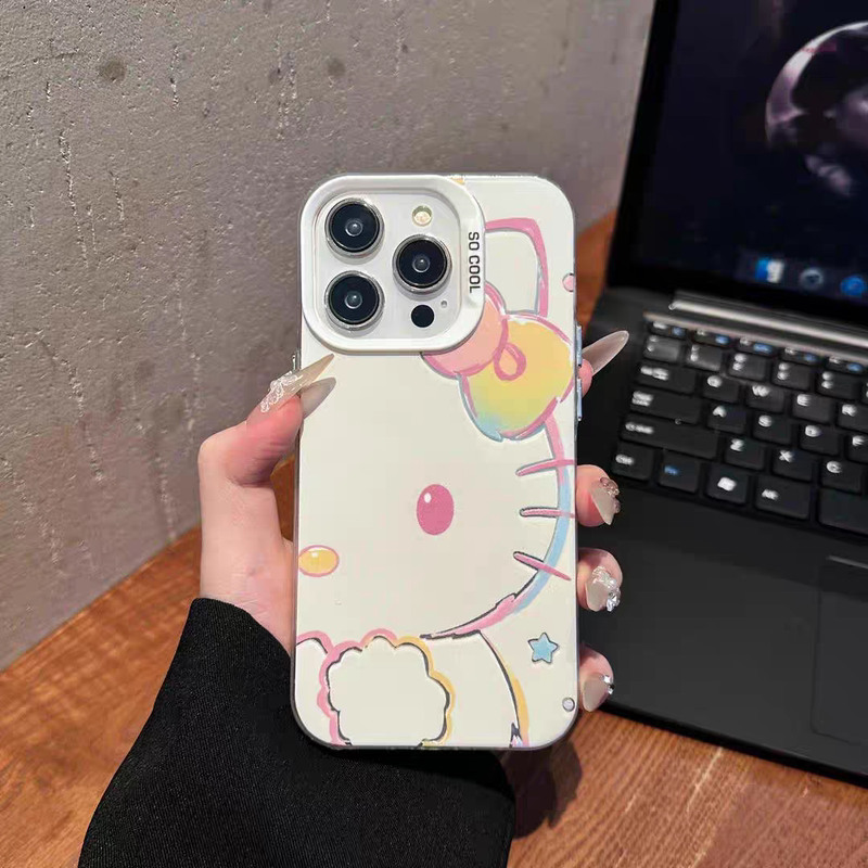 Bowknot Hello Kitty Phone Case Suitable for Apple 16 iPhone 15 Dopamine 14 Pro Max Summer Hello Kitty 13 Cat Kt 12 Huawei Vivo Xiaomi Oppo