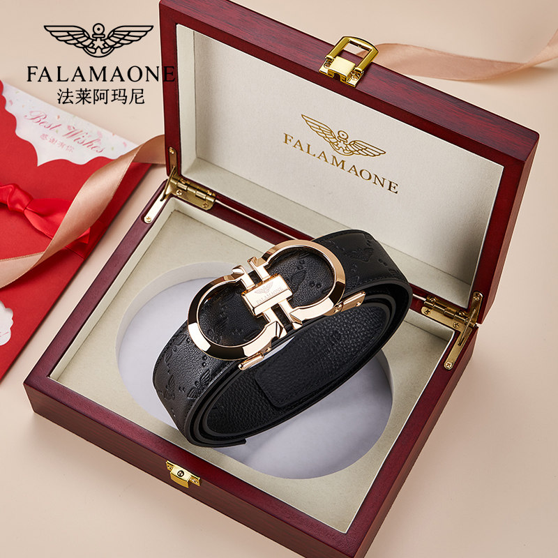 Ремень Falai Armani, мужские кожаные брюки высокого класса, брендовые брюки из натуральной воловьей кожи, роскошный мужской ремень с автоматической пряжкой Изображение 1