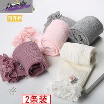 Spring and autumn baby leggings pure cotton baby large PP pants infants and young children open crotch nine-point trousers 1-2-5-7 years old 3