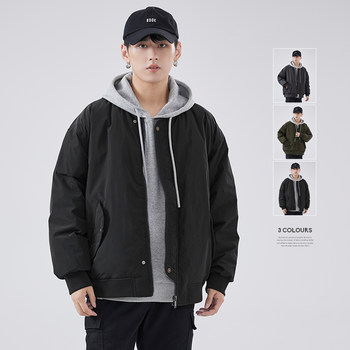 Homepanda men's baseball collar down jacket winter