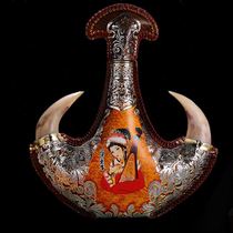 Mongolian mares milk alcohol filled 38° real rams horn leather bottle wine bottle Inner Mongolia specialty fresh mares milk wine gift u