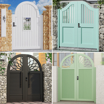 Iron courtyard door aluminum alloy garden yard door country villa single and double open fence door outdoor stainless steel small door